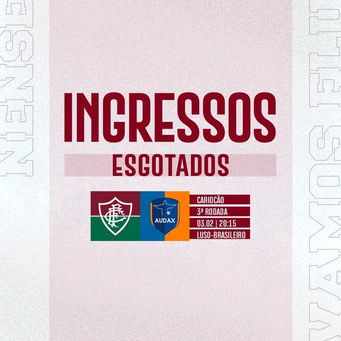 Ingressos Para Fluminense X Audax Est O Esgotados Fluminense Ltimas