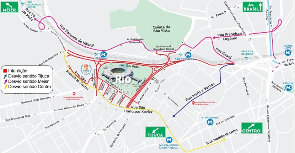 Estacionamento e esquema de trânsito para Flamengo x Vasco