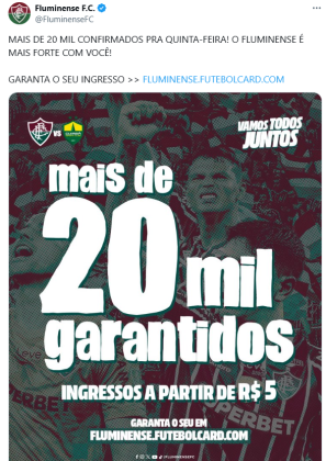 Fluminense Atualiza Parcial De Ingressos Vendidos Para O Jogo O