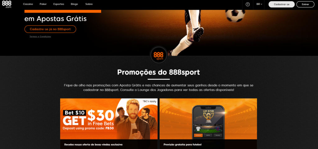 Aposte no futebol online com a 888sport?