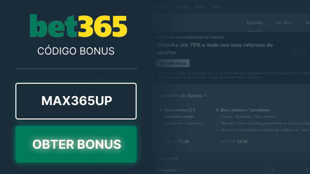 Código bônus bet365: Aposte com o código MAXBONO