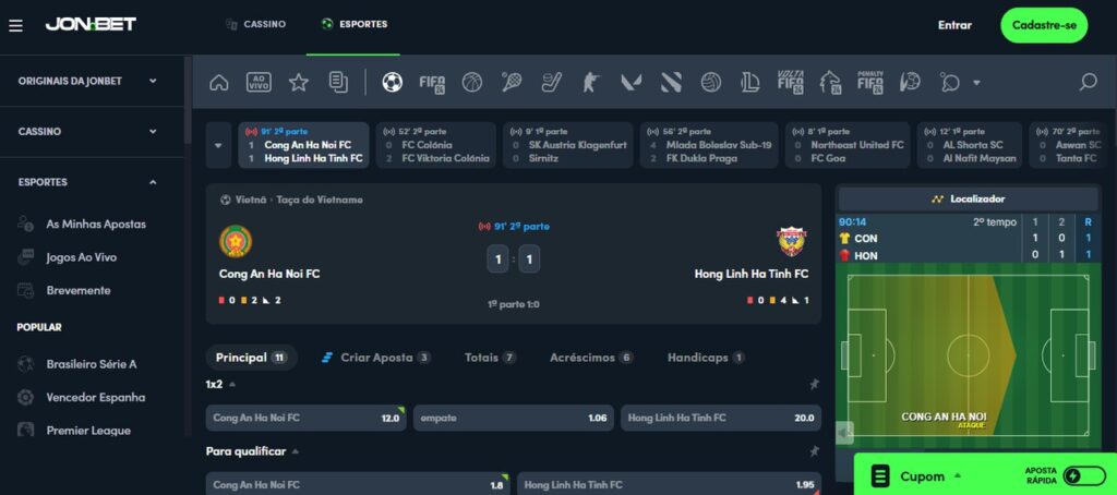 Como funcionam as odds e mercados da Jonbet