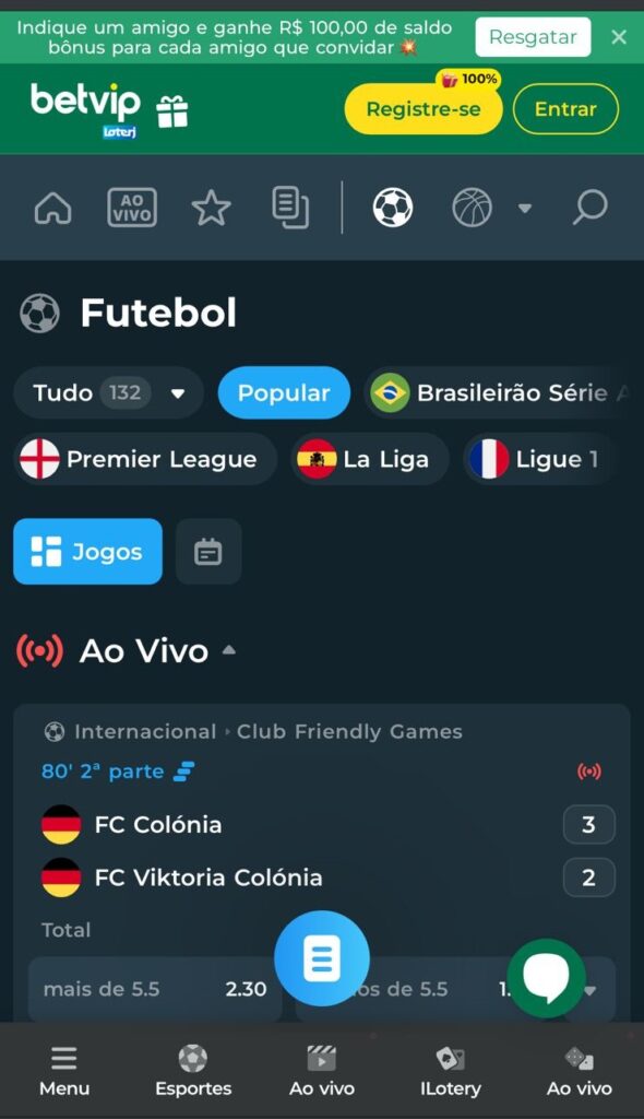 Como funciona o Betvip app para futebol