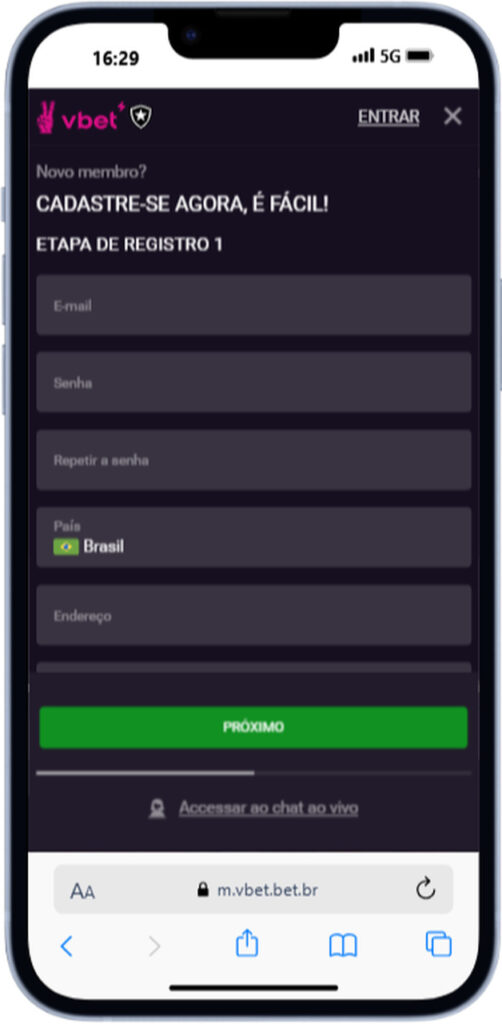 Veja como fazer seu cadastro na VBET