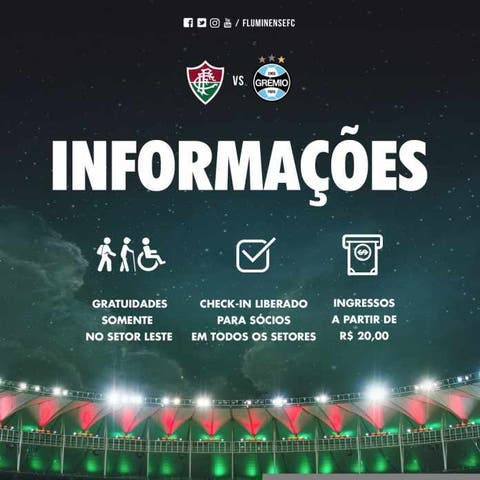 Fluminense libera check in para sócios contra o Grêmio em todos os setores