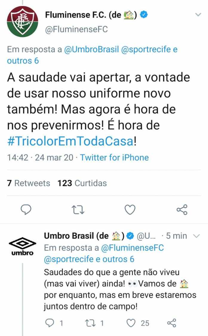 Umbro interage com Flu sobre novo uniforme: "Saudades do ...