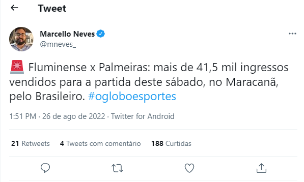 Palmeiras atualiza parcial de vendas de ingressos para jogo contra