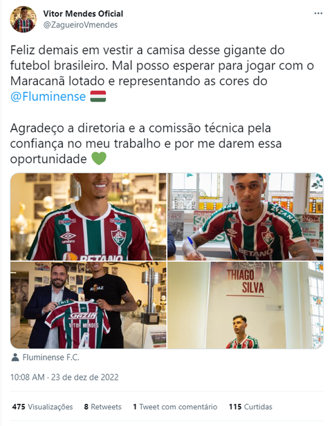 Vitor Mendes celebra oportunidade no Fluminense: Gigante do futebol  brasileiro - Fluminense: Últimas notícias, vídeos, onde assistir e  próximos jogos