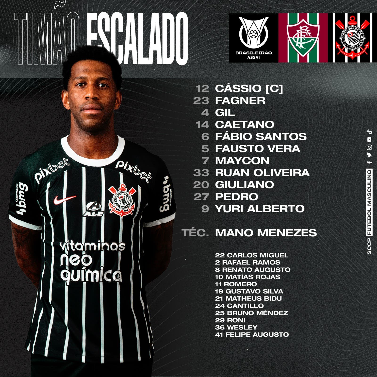 Giuliano, do Corinthians, e Cano, do Fluminense, são os